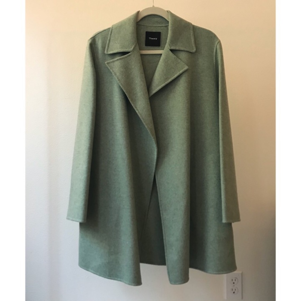 Theory Cashmere Blend Melange Overlay Coat - Picture 9 of 9